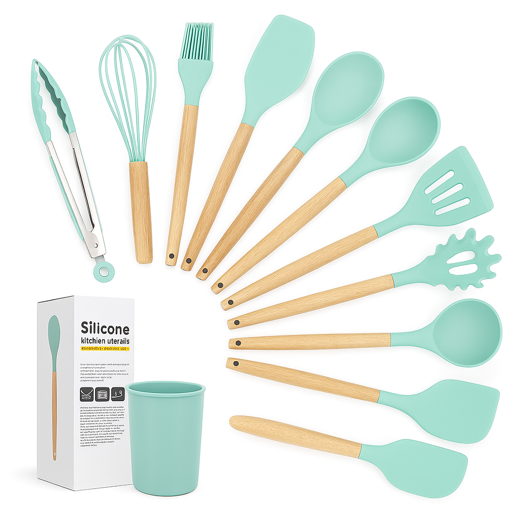 Silicone Kitchen Utensils Set - 10 Pieces